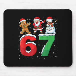 Tapis De Souris 67 Meme Six Seven Santa en dab 6 7 Noël drôle