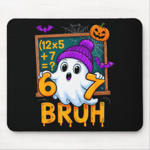 Tapis De Souris 67 Prof Halloween Fantôme Six Sept Mème Humour Mat