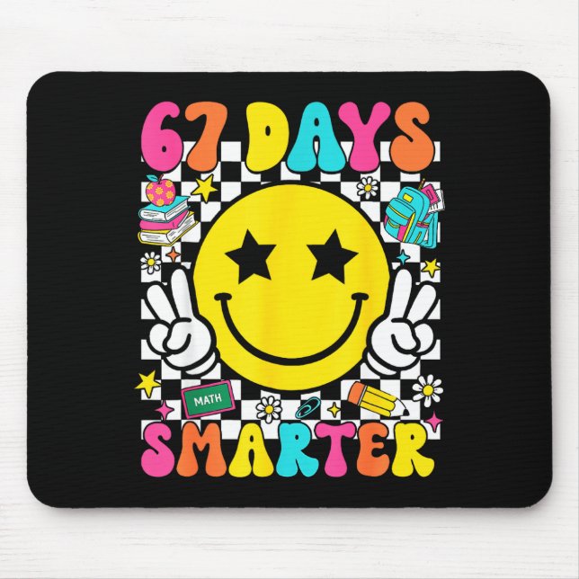 Tapis De Souris 67th Day Of School 67 Days Smarter Teacher Student (Devant)