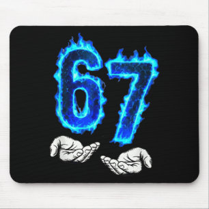 Tapis De Souris 6 7 Mème Six Sept 67 Mains Mème Drôle Hommes Femme