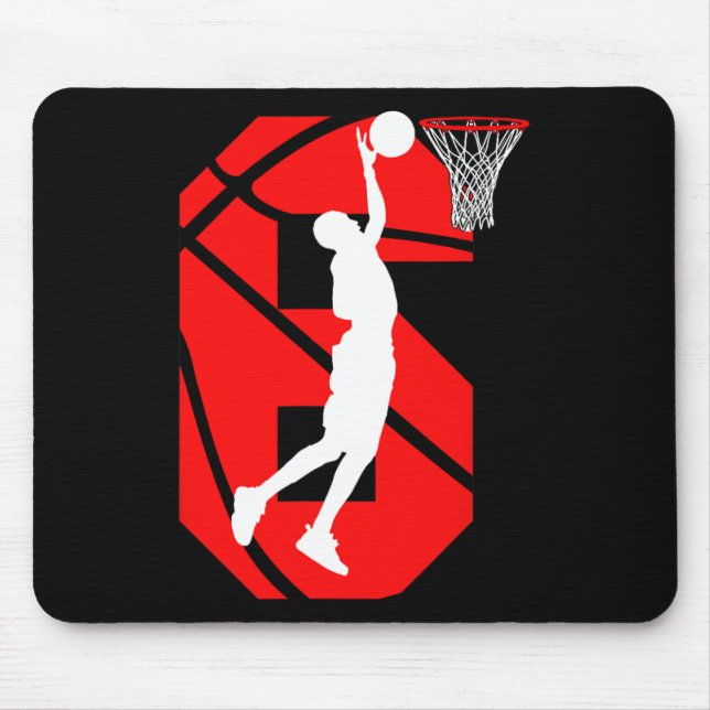 Tapis De Souris 6 ans 6e anniversaire Boy Basketball amoureux (Devant)