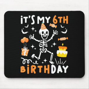 Tapis De Souris 6e anniversaire enfants drôle squelette 6ème anniv