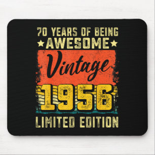Tapis De Souris 70e anniversaire Vintage 1956 70 ans décoration