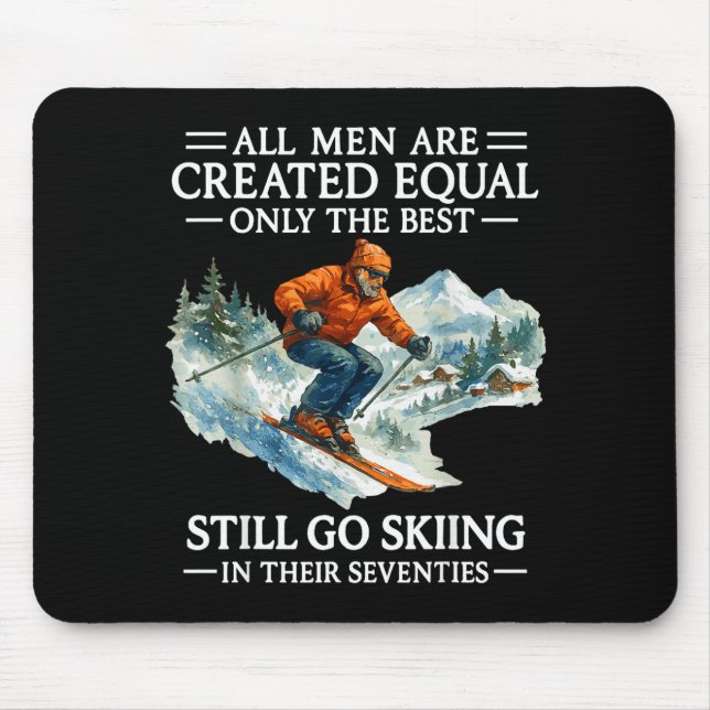 Tapis De Souris 70th Birthday Skier Man 70 Years Old Skiing Lover  (Devant)