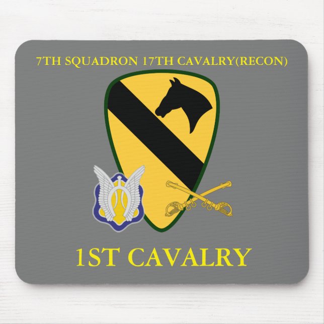 TAPIS DE SOURIS 7E ESCADRE 17E CAVALRY(RECON) 1ÈRE CAVALRY  (Devant)