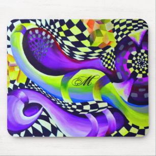 Tapis De Souris 80`s Retro Geometric Pattern