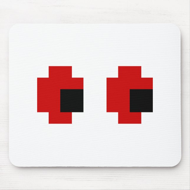 Tapis De Souris 8 bits Éffrayants yeux rouges (Devant)