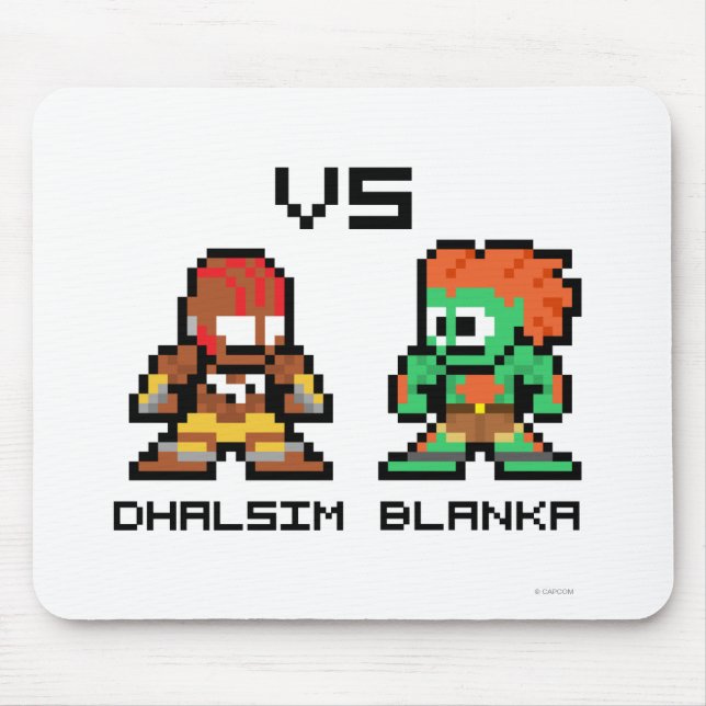 Tapis De Souris 8bit Dhalsim CONTRE Blanka (Devant)