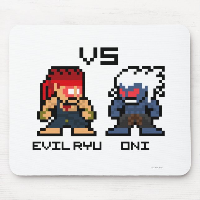 Tapis De Souris 8bit Ryu mauvais CONTRE Oni (Devant)