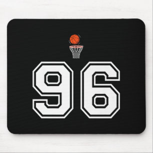 Tapis De Souris 96 Nombre Style Basketball Vintage Blanc Premium
