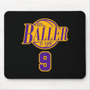 Tapis De Souris 9 Ans Basketball Baller Purple Et