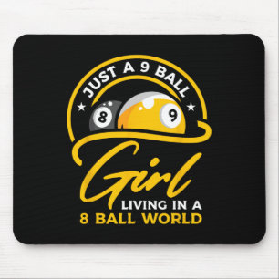 Tapis De Souris 9 Ball Girl Vivant Dans 8 Ball World Pool Snooker