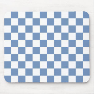 Tapis De Souris à damiers bleu/gris et blanc