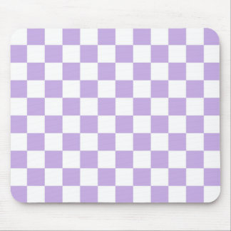 Tapis De Souris à damiers Lavande et blanc