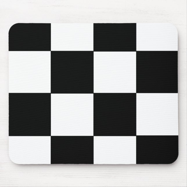 Tapis De Souris à damiers noir et blanc (Devant)