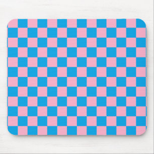 Tapis De Souris à damiers rose et turquoise