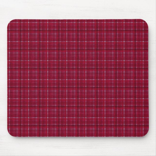 Tapis De Souris À damiers rouge Tartan (Devant)
