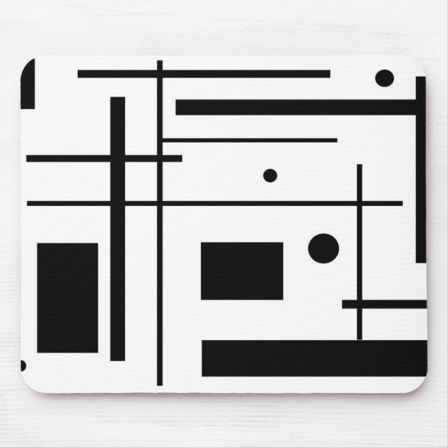 Tapis de souris à formes géométriques noires perso (Devant)