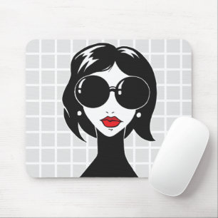 Tapis de souris à grille pour femme glamour
