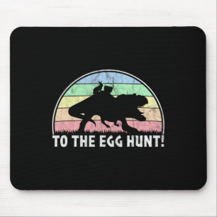 Tapis De Souris À La Chasse Aux Oeufs - T-rex Bunny Dinosaure Pâqu