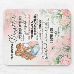 Tapis De Souris À Mon Cadeau Fille, Lettre D'Amour Fille Et Maman