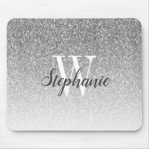 Tapis de souris à monogramme avec ombre argentée l
