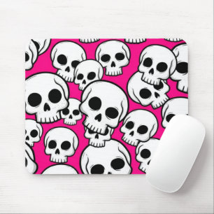Tapis de souris à motif crâne rose