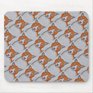 Tapis de souris à motif de chat orange et blanc
