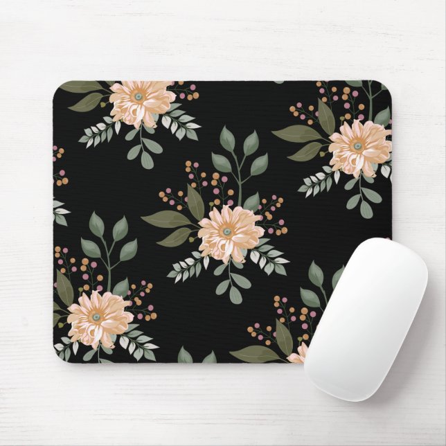 Tapis de souris à motif floral (Avec souris)