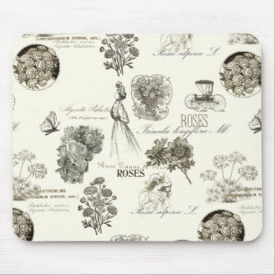 Tapis de souris à motif floral élégant vintage