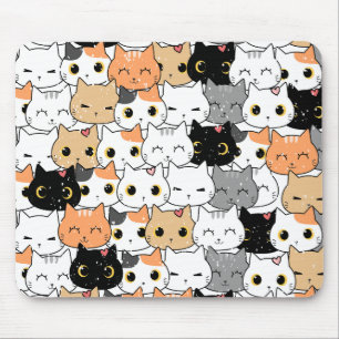 Tapis de souris à motif transparent de visages de