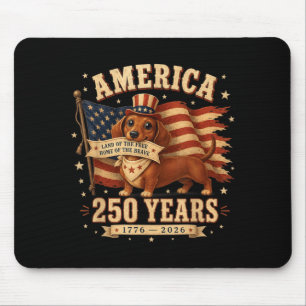 Tapis De Souris Aamerica 250 Ans Patriotique Usa Teckel Chien Mama