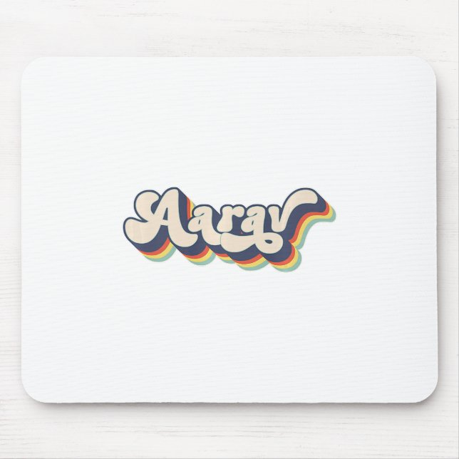 Tapis De Souris Aarav Nom de famille personnalisé prénom Aarav P (Devant)