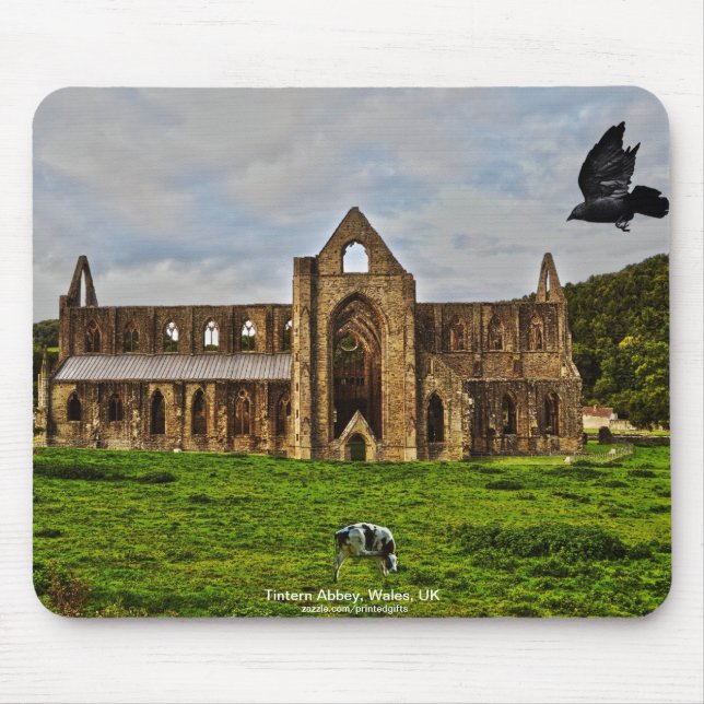 Tapis De Souris Abbaye de Tintern Monastère cistercien Scène pasto (Devant)