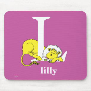 Tapis De Souris ABC du Dr Seuss : Lettre L - Blanc Ajouter Votre