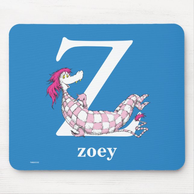 Tapis De Souris ABC du Dr Seuss : Lettre Z - Blanc | Ajouter Votre (Devant)
