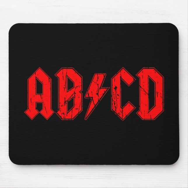 Tapis De Souris ABCD rock musique drôle symbole faux acdc blague é (Devant)