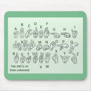 Tapis De Souris ABCs de langue des signes Mousepad par Janz