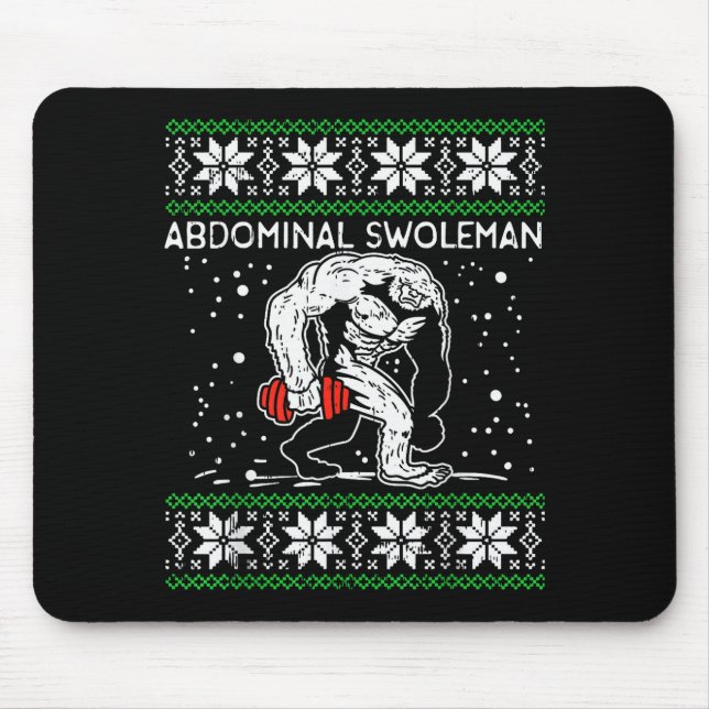 Tapis De Souris Abdominal Swoleman Yeti Fun Christmas Gym Weightli (Devant)