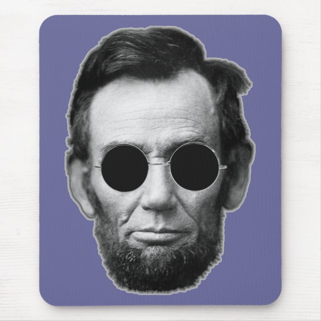 Tapis De Souris Abe Linoln et lunettes de soleil bon marché (Devant)