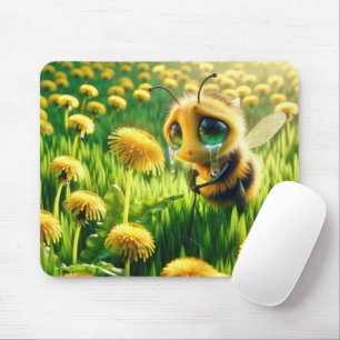Tapis De Souris Abeille de miel pleine de larmes dans un champ de 