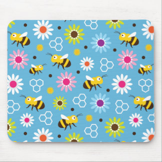 Tapis De Souris Abeille & Fleurs