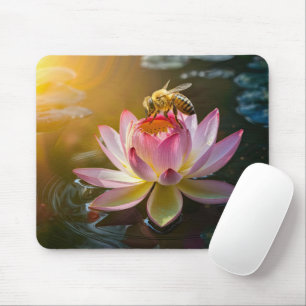 Tapis De Souris Abeille sur fleur de lotus