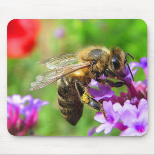 Tapis De Souris Abeille sur la verveine