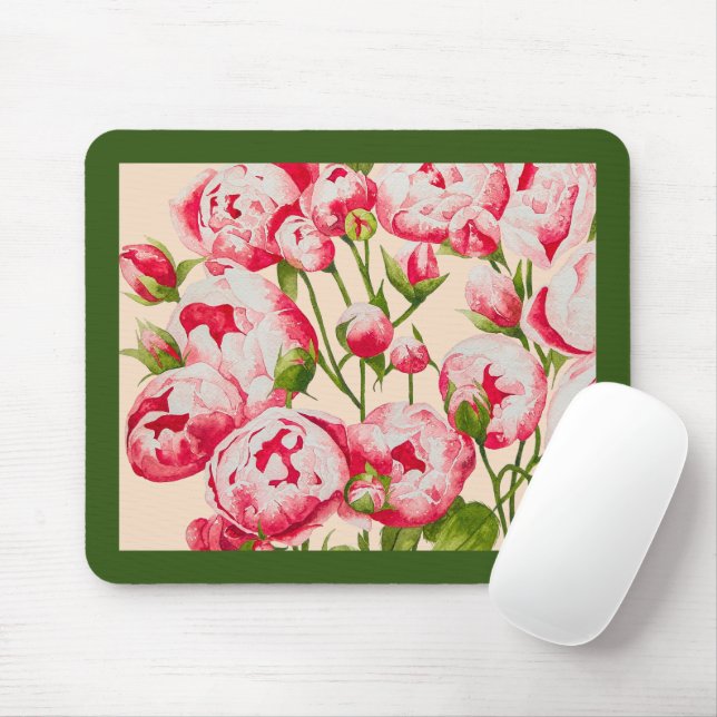 Tapis De Souris Abondance de Rosy sur un carnet de souris (Avec souris)