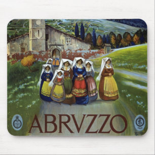 Tapis De Souris Abruzzes Italie Art de l'affiche de voyage vintage