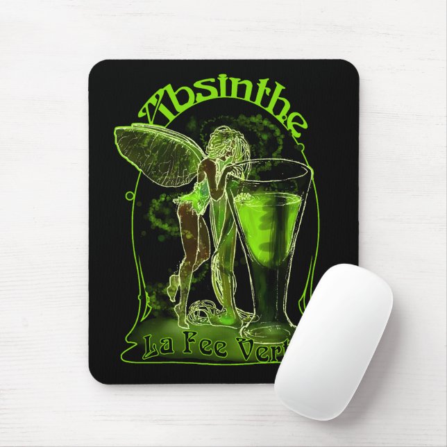 Tapis De Souris Absinthe La Fee Verte Fée Avec Verre (Avec souris)