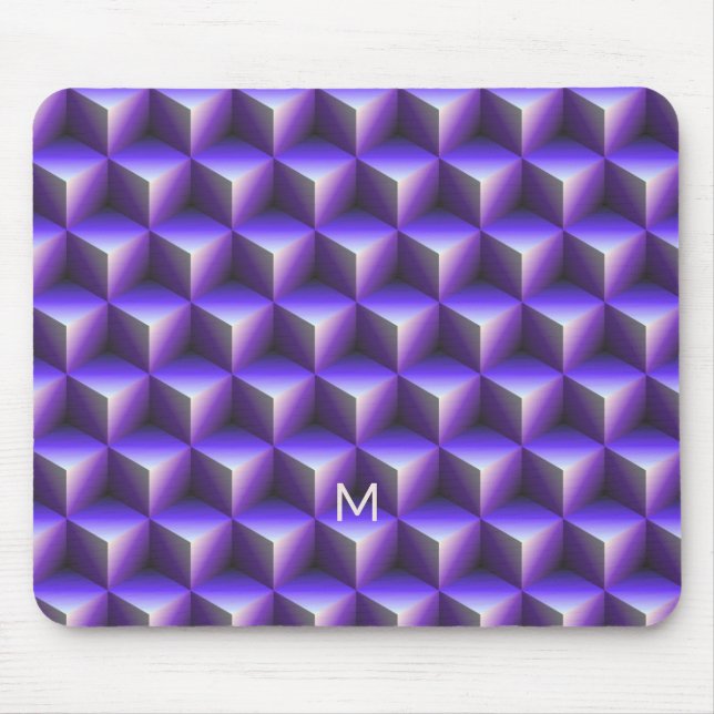 Tapis De Souris Abstract Purple Cube Block Pattern (Devant)