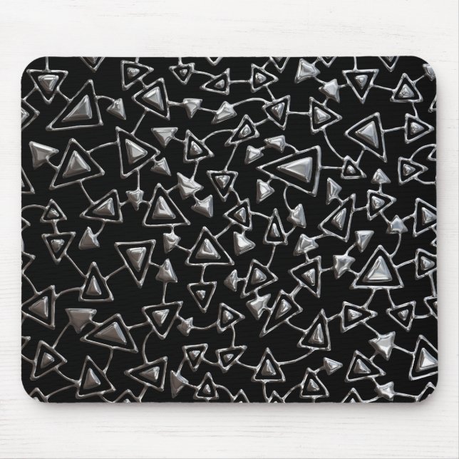 Tapis De Souris Abstrait 021112 - Argent rapide sur noir (Devant)