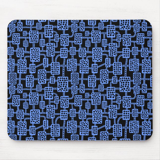 Tapis De Souris Abstrait 041113 - Bleu bébé sur noir (Devant)